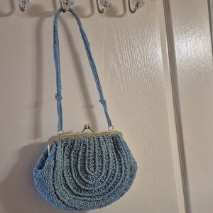 Elegant Blue Crochet Women's Bag